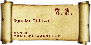 Nyeste Milica névjegykártya